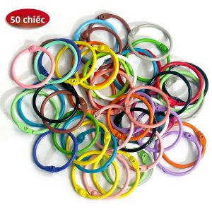 50 Chiếc Vòng Kim Loại Nhiều Màu Sắc Dùng Làm Ghim Thẻ Ghim Sổ Tay Móc Khóa Ghim Sách Thẻ Học Đồ Dùng Văn Phòng Học Tập