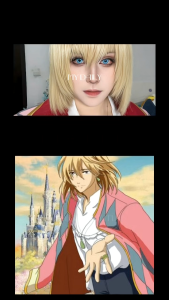 Howls Moving Castle Howl Cosplay Wig 45cm Long Blond/Black Hair Heat Resistant Synthetic Wigs