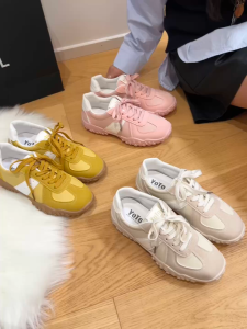 YOTO Fashion Trainer Sneakers For Women Pu Leather Comfortable Non-Slip Casual Sports Shoes
