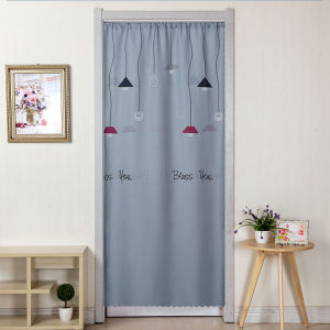Long Bedroom Door Curtain Fabric Partition Decorative Curtain Simple Ins Home Use No Punching Required Whole Piece Design