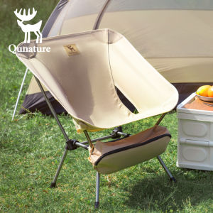 Qunature Folding Moon Chair Portable Lightweight Camping Chair Breathable Aluminum Alloy Outdoor Beach Picnic Fishing Chair