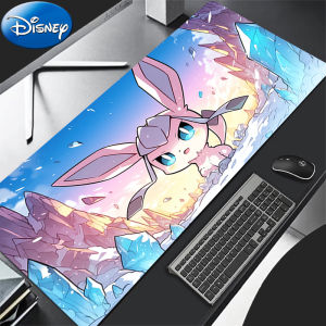Bandai | 90x40cm Mouse Pad P-Pokemon Gamer Desk Mat PC Computer Anime Edge White Mousepad Keyboard Pad Laptop Gaming Accessories Mausepad