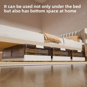 MONLEYTA | Large Capacity Plastic Foldable Storage Box For Clothes Quilts Toys Snacks Home Use Organizer Cabinet Multi-Functional Container