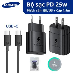 Bộ Chuyển Đổi Sạc Siêu Nhanh Loại C Samsung 25W Tương Thích Với Galaxy S25 S24 S24 FE S23 S22 A35 A34 Z Fold Z Flip - Bộ Sạc Điện Thoại Di Động
