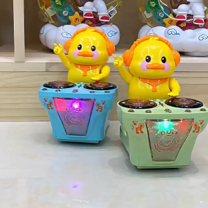 Mainan Anak Robot Bebek DJ Joget Berjalan Lampu dan Suara Mainan Edukasi Bayi Musik Bebek