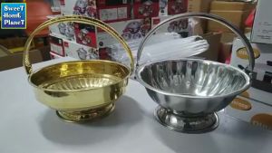 Brass / Stainless Steel Flower Basket For Pooja Worship Poo Koodai