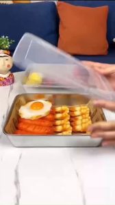 KHAY INOX ĐỰNG THỨC ĂN SIZE TO KÈM NẮP ĐẬY