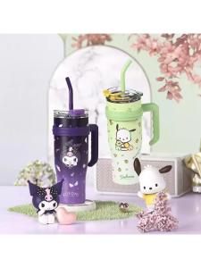 Cooler Master Large Capacity 1200ml Stainless Steel Insulated Water Bottle with Straw Handle Cold Holding Sports Drinkware