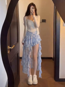 NIUVIES | New Season Stylish Blue Asymmetric Long Dress