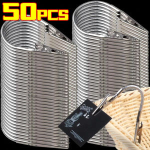 Dozoey 1/50ชิ้นเหล็กยืดหยุ่นสองหัวคลิปเหล็กสแตนเลสปากจระเข้ยุงธูปซูเปอร์มาร์เก็ตคลิปภาพถ่าย DIY