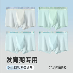 Ice Silk Boys Underwear Teenage Students Summer Development Period Middle High School Large Childrens Boxer Shorts