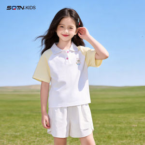 SQTN.KIDS | Short Sleeve New Style Girls School Uniform T-shirt