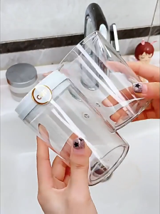 Portable Toothbrush Case Travel Toothbrush Mouthwash Cup Set Transparent Square Travel Cup