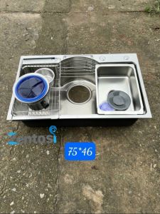 Chậu rửa chén rửa bát 1 hố đúc 75 cm x46 cm inox 304 bảo hành chính hãng 3 năm ( Chậu to và mẫu mới thị trường hiện nay)