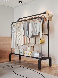 CS Rak Gantungan Baju Pakaian Sepatu Besi Big Stand Hanger Double Modern (V6B1) / Jemuran Gantung Berdiri Tas Topi Serbaguna