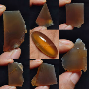 batu akik obi kelo asli natural ( giwang ) / batu obi kelo / solar obi chalcedony / bahan batu obi kelo
