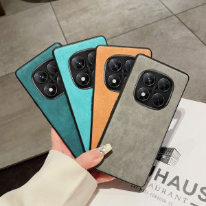 Artificial Solid Color Sheepskin Leather Business Phone Case For Xiaomi Redmi Note 11 12 13 14 15 4G 5G Pro + Shockproof Shell