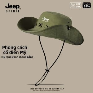 JEEP SPIRIT | Mũ Cowboy Nam Mùa Hè Bảo Vệ UV Andnh Rộng
