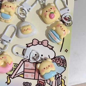 🔥Cozyrooms👍Cute Butter Bear Key Chain Soft Cute Backpack Pendant Cartoon Couple Best Friend Pendant