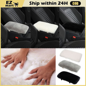 【Fast Shipping】 Soft Furry Plush Armrest Box Pad Cover Center Console Box Armrest Pad Cushion Universal Women Car Accessories LZC-Plush-Car-Armrest-Cushion