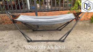 Combo Bộ Võng Xếp Đa Năng Võng Xếp An Bình Khung Sơn Tĩnh Điện Chịu Lực 250kg Vừa Võng Vừa Xích Đu - Hàng Chính Hãng