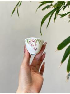 Fuyao Chinese Style Hand-Painted Orchid Tea Cup Ladies Special Premium Guest Cup Ceramic Underglaze Color Tea Drinking Cup