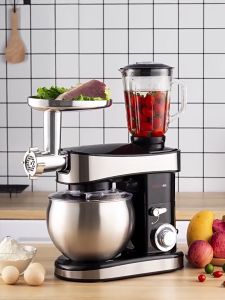 5in1 Multifungsi Stand Mixer 6 Liter dengan Timer Off - Variable Low Watt Tech - 6 Speed Stainless Steel dengan 3 Alat Pengaduk