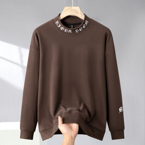 Áo Thun Nam Dài Tay Dày Ấm Áp Cổ Cao Hai Mặt Thoải Mái Thường Ngày Mùa Thu Pha Trộn Polyester Áo Chui Đầu