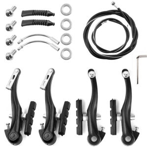 MTB Bike V Brake Caliper Set with Brake Wire AL Mountain Bicycle BMX Cruiser Linear Pull Braking Clamp with Installation Tool