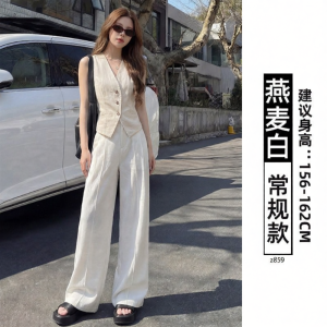 XIANYIJIAO | Navy Linen Wide Leg Pants