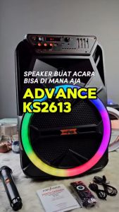Advance Speaker Bluetooth Portable Mic Wireless KS2613 BONUS 2 Pcs Mic Wireless - FREE ONGKIR