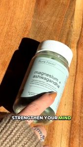 Pure Form Magnesium Glycinate + Ashwagandha Extract 90 Capsules Improve Chronic Fatigue & Insomnia