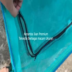Termurah Keramba ikan kotak waring jaring kasa hijau untuk larva benih ikan siap pakai ukuran 3x1x50