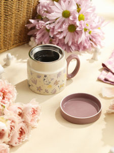 Lotus Blue | High Aesthetics Ceramic Tea Cup with Tea Filter and Lid