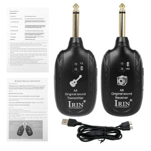 IRIN | IRIN A8 Electric Guitar Wireless System Transmitter Receiver Set Built in 5V 600mAh rechargeable for Electric Guitar Bass Part