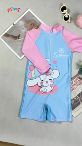 Cute Rashguard for Kids Girls New Swimming Attire One Piece Long Sleeve Quick Dry Swimwear for Girls 3-11 Years Old