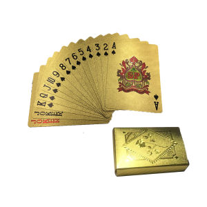 55Pcs/Set Gold Foil Waterproof Plastic Playing Pokers Pack Game Cards Magic Card Gift Collection Family Meet Table Board Games