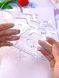 Multifunctional Drawing Ruler Geometric Function Drawing Measuring Ruler Angle Student Soft Ruler