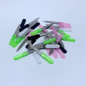1Pcs Plastic Handle Metal Double Sided Nail Files Home Nail File DIY Manicure Pedicure Tool Nail Accessories