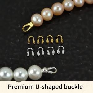 14/18K Gold Plated Brass U Shape Wire Protectors Guards Loops Clasps Connectors for DIY Jewelry Making Bracelet Necklace Craft