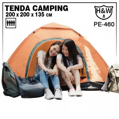 Tenda Camping PE-460 Ukuran Besar 4 - 6 Orang 200cm x 200cm x 135cm ALAS Bawah terpal