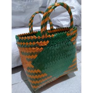 TAS ANYAMAN KACA GLOSY KECIL//TAS PASAR KECIL//TAS BELANJA