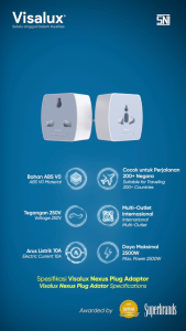 KlikAja88 Travel Adaptor Universal / Steker Serbaguna White - Colokan Internasional Visalux Nexus