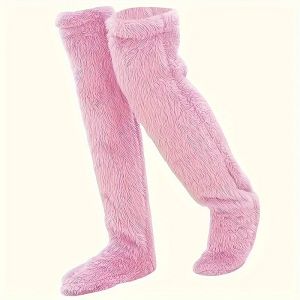 Thermal Winter Socks Women Fleece Lined Over The Knee Cozy Soft Lounge Socks for Home Holiday Gift Ideas