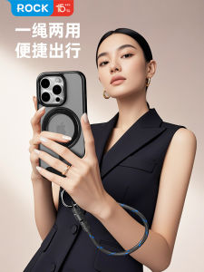 ROCK Fast Charging 2-in-1 Mobile Phone Lanyard Data Cable High End Detachable Neck Strap Clip Multifunctional Digital Accessories