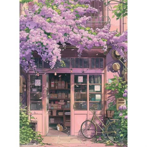 Jigsaw Puzzle for Adults 500/1000/1200/2000PCS Pink Shop Scenery Paper Puzzle Home Wall Decoration Gift Idea