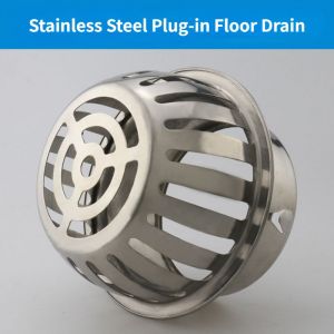 Stainless Steel Rooftop Balcony Floor Drain Cover Outdoor Roof Rainwater Bucket Anti Clogging Drainage Outlet Cover PVC Plug-in Circular Floor Drain
