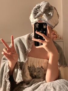 Cute Butterfly Knot Bath Towel Quick Dry Womens Bathing Wrap Skirt Four Piece Set Hair Drying Cap Absorbent Home Use Towel