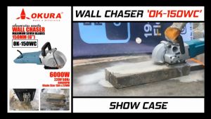 okura ok-150wc เครื่องเซาะร่องผนัง 6 นิ้ว 6000w หล่อน้ำ มาพร้อมใบเพชร 6 นิ้ว X 5 ใบ