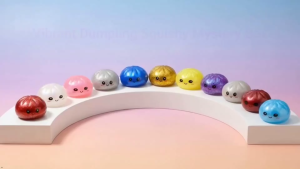 Glitter Dumpling Squishies Toy Bun Baozi Dumpling Food Squishy Sensory Fidget Toy Anti Stress Squeeze Balls
